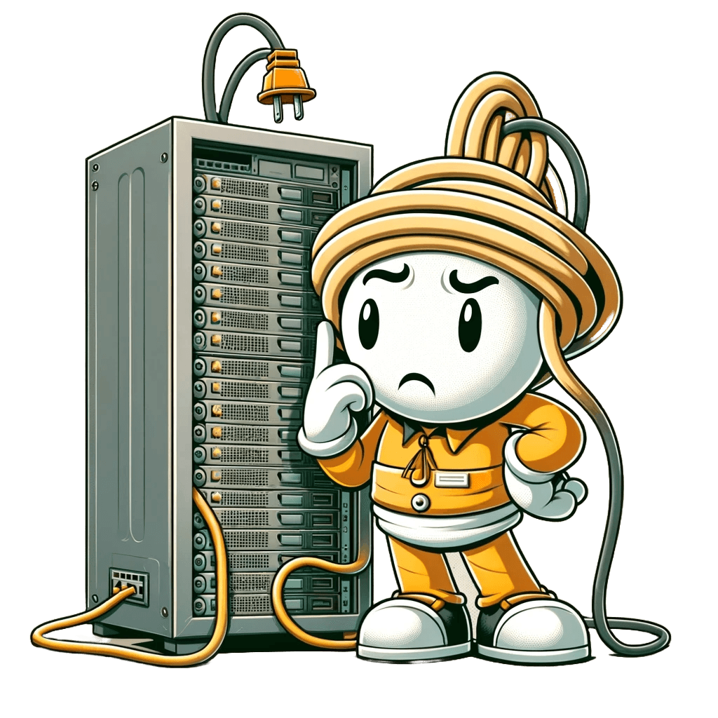 Maintenance guy repairing a server